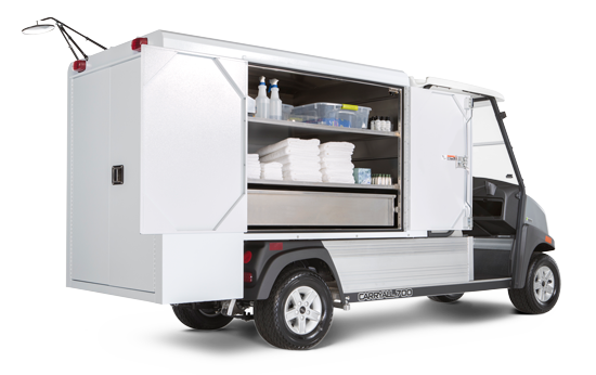 Housekeeping utility vehicle for resorts and facilities